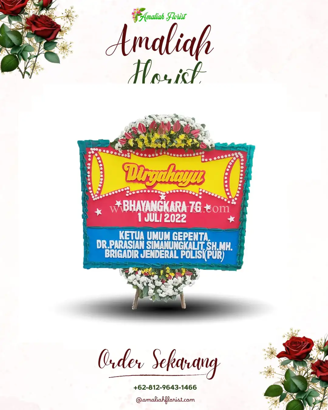 Papan Bunga HUT Ulang Tahun Landasan Ulin